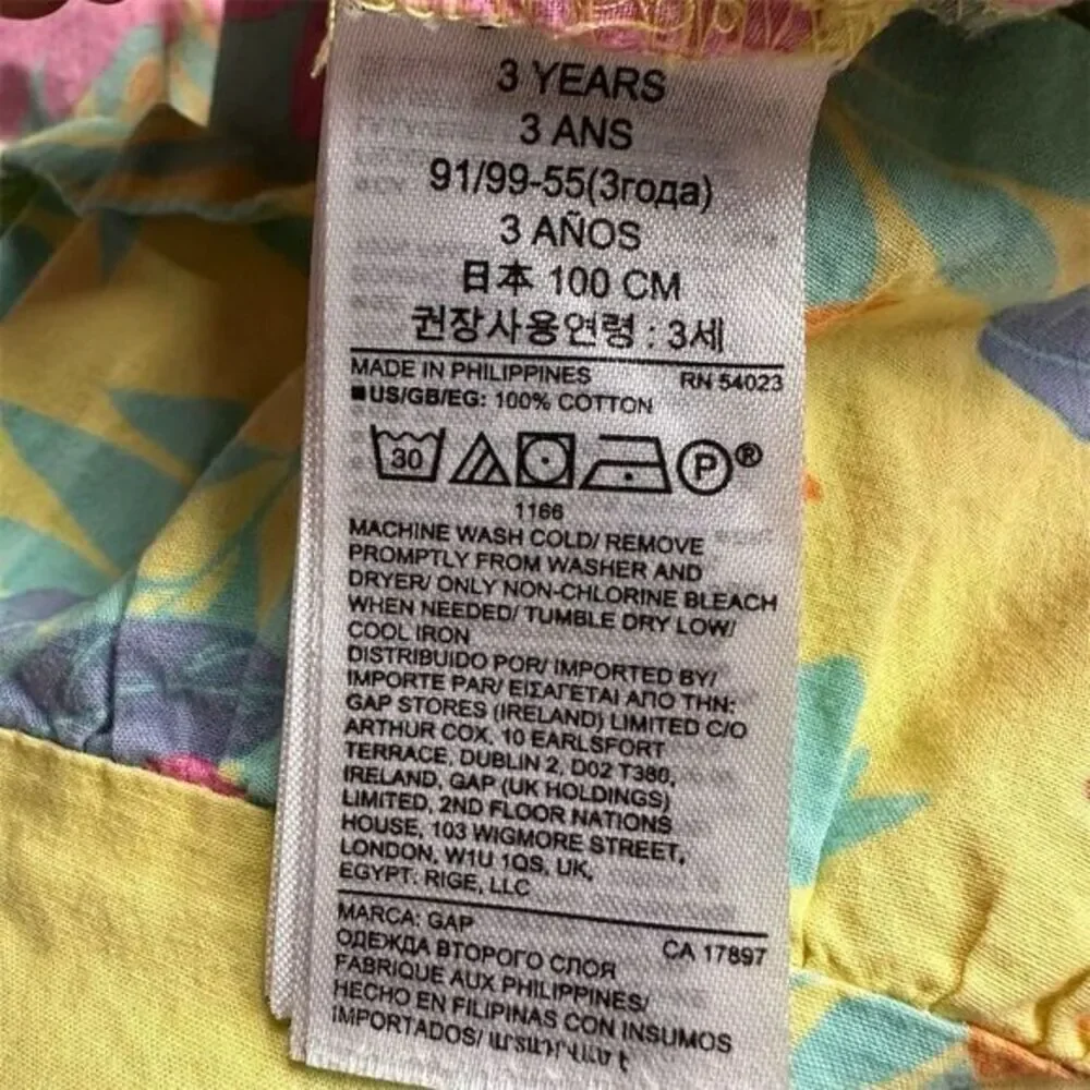 GAP Toddler Girls' Floral A-Line Dress Size 3 Summer Casual Sleeveless